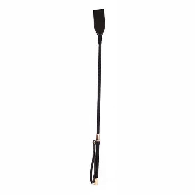18" Pu Golden Tip Riding Crop Black - Image 1