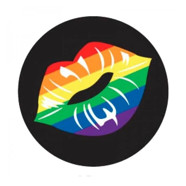 3 Inches Bachelorette Button Rainbow Lips - Image 1