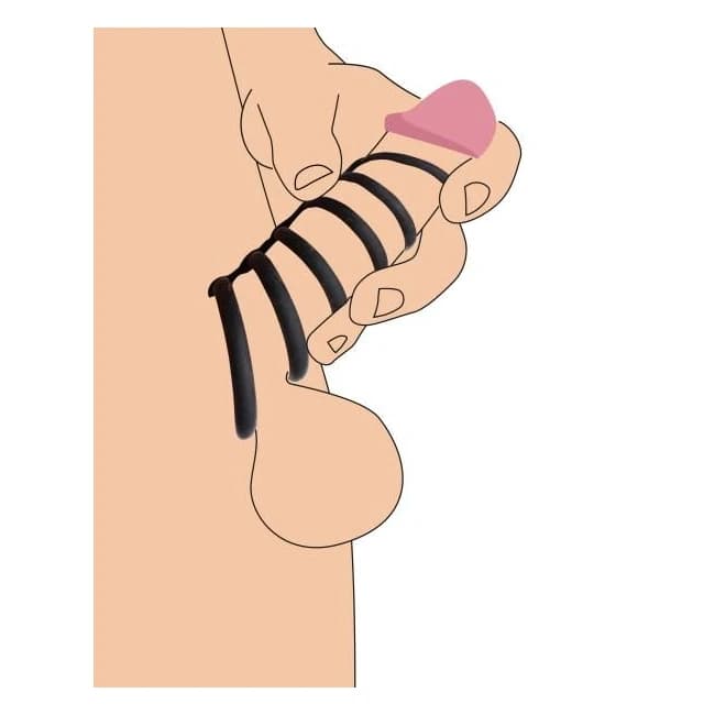 6 Ring Silicone Chastity Device - Image 1
