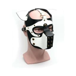 665 Bondage Pup Hood - Black/white, image 1