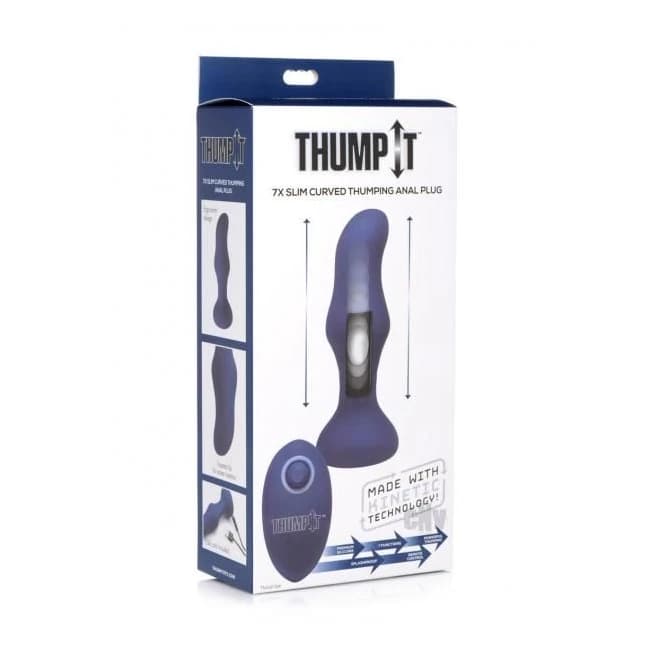 7x Slim Curved Thumping Silicone Anal Plug - Image 1