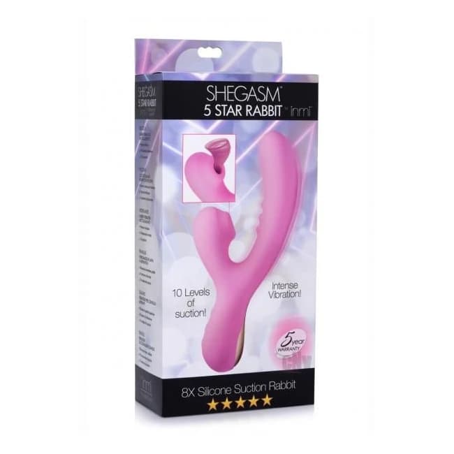 8x Silicone Suction Rabbit - Pink - Image 1
