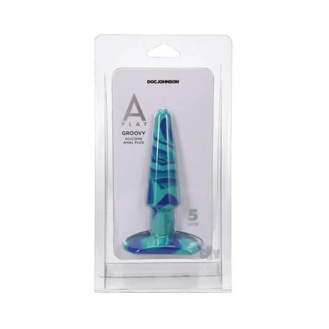 A-Play Groovy. Silicone Anal Plug Ocean, image 1