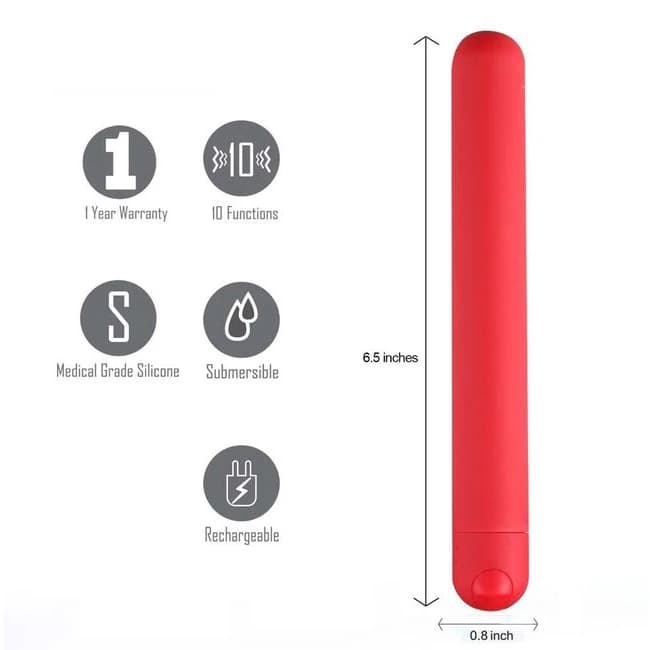 Abbie Long Rechargeable Bullet Red - Image 1