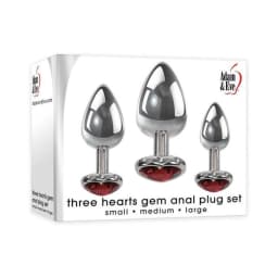 Adam & Eve Three Hearts Gem Anal Plug Set, image 3