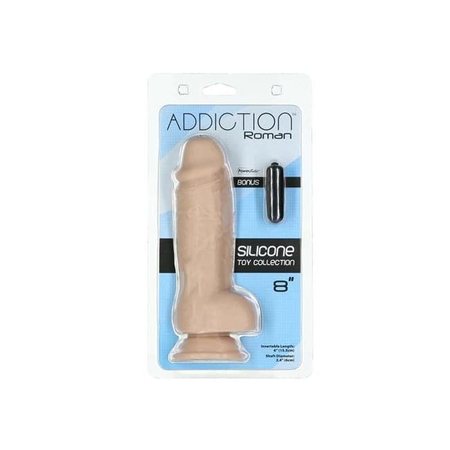 Addiction 100% Roman 8in Silicone Beige - Image 1