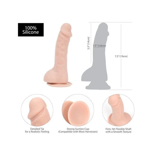 Addiction 100% Silicone Brad 7.5 Beige " - Image 5