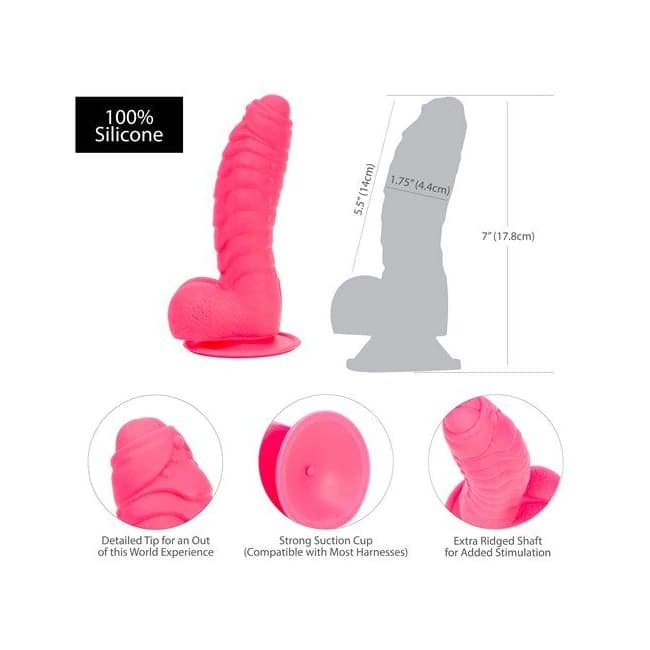 Addiction 100% Silicone Tom 7 Hot Pink " - Image 4