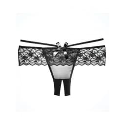 Adore Angel Crotchless Panty Black O/S, image 1