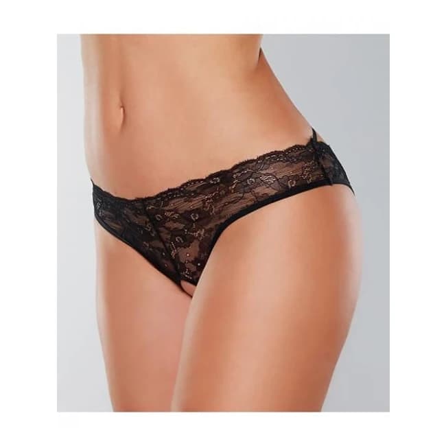 Adore Crush Lace Open Panty Black O/s - Image 1