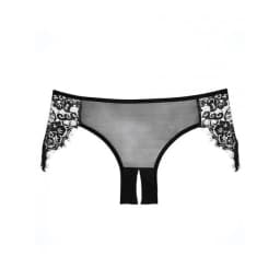 Adore Lavish & Lace Crotchless Panty Black O/S, image 1