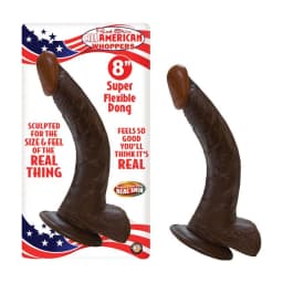 Afro American Whopper 8in w/ Balls Brown, image 3