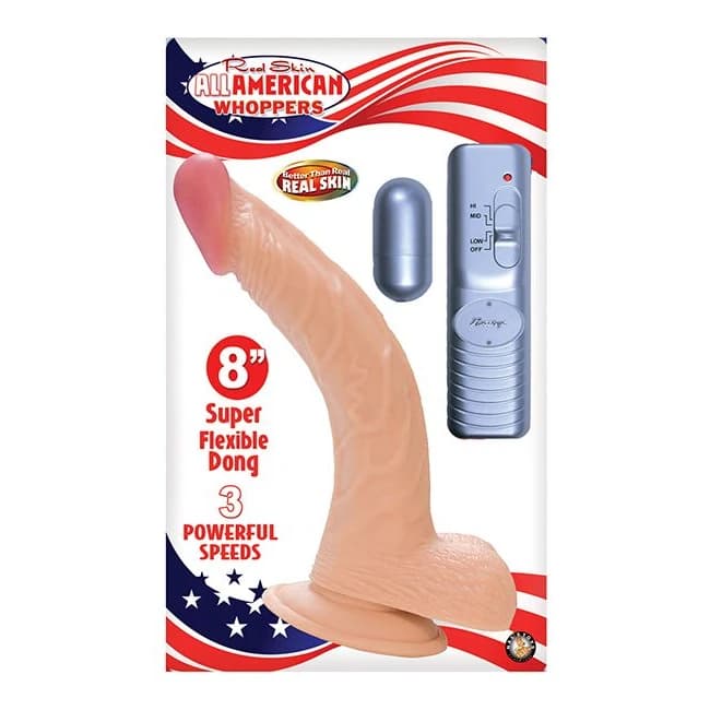 All American Whopper 8in W/ Balls Flesh - Image 1