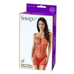 Allure Fishnet Bodystocking Red, image 1