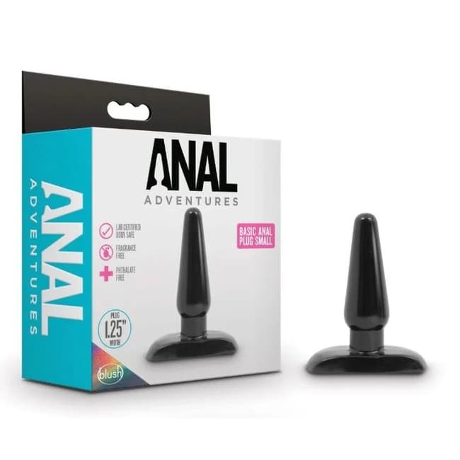 ANAL ADVENTURES BASIC ANAL PLUG - SMALL - BLACK  - Image 1