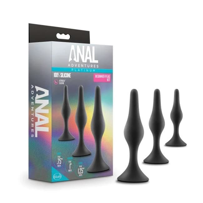 Anal Adventures Beginner Plug Kit Black - Image 1