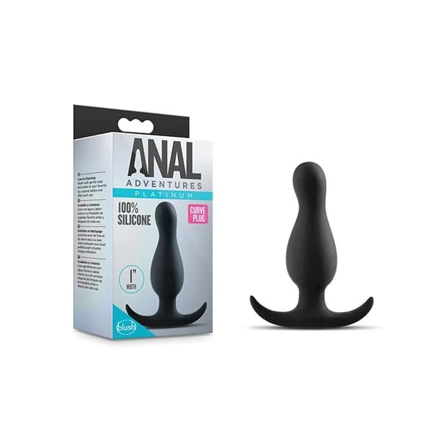 Anal Adventures Platinum Curve Plug Black - Image 1