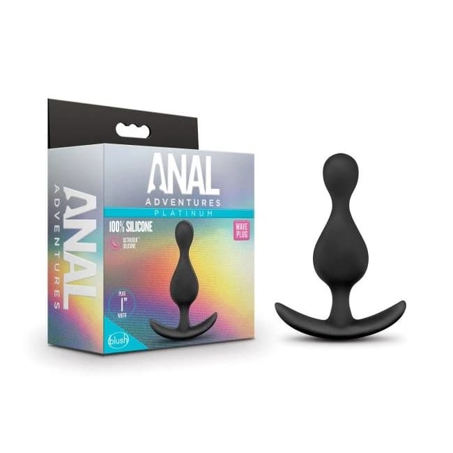 ANAL ADVENTURES PLATINUM WAVE PLUG BLACK  - Image 1