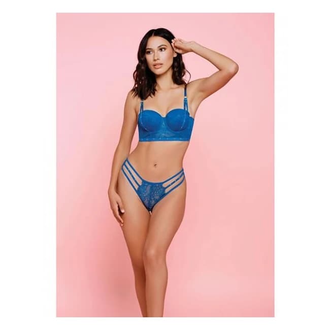 Anastasia Lace Bra & Thong Blue - Image 1