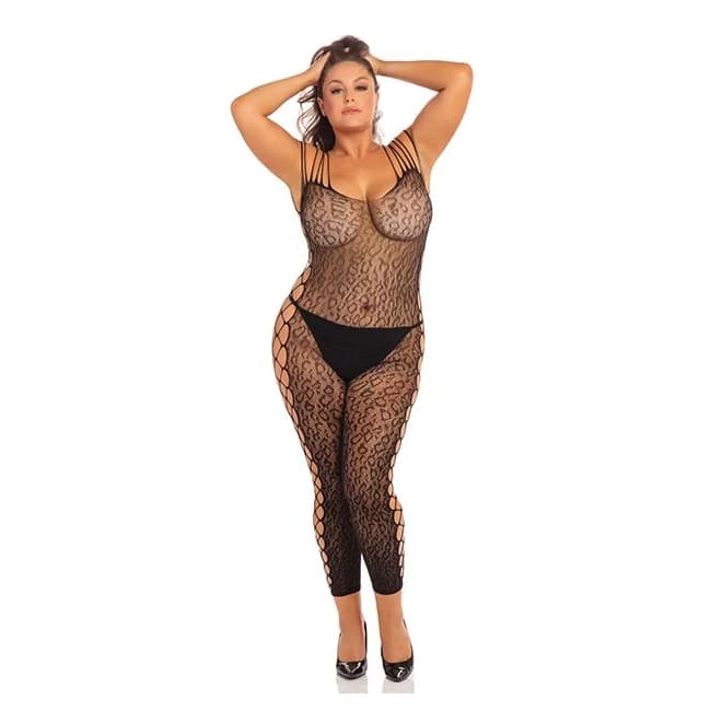 Animal Crotchless Bodystocking Black 3x/4x - Image 1