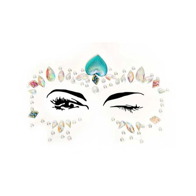 Ariel Adhesive Face Jewels Sticker (6pk) - Image 1