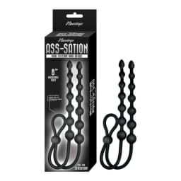 Ass-Sation Dual Silicone Anal Beads Black, image 1