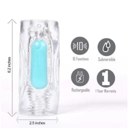 Aster Clear Stroker W/ Rechargeable Bullet, image 1