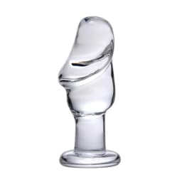 Asvini Glass Penis Anal Plug Clear, image 1
