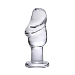 Asvini Glass Penis Anal Plug Clear, image 2