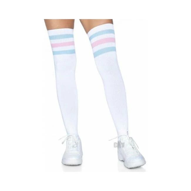 Athlete Thigh Hi 3 Stripe Top Os Pnk/blu - Image 1