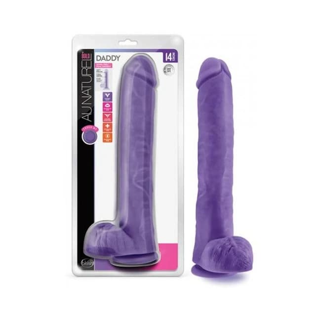 Au Naturel Bold Daddy Dildo 14 In. Purple - Image 1