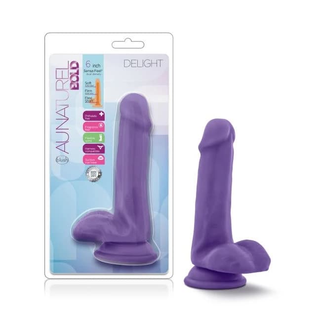 Au Naturel Bold Delight 6 in Dildo Purple - Image 1