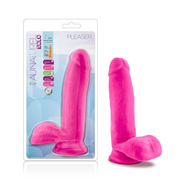Au Naturel Bold Pleaser Dildo - Pink - Image 1