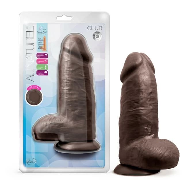 AU NATUREL CHUB 10IN DILDO CHOCOLATE  - Image 1