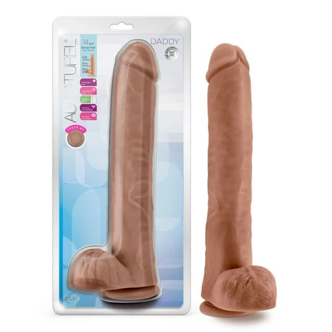 Au Naturel Daddy 14in Dildo Mocha - Image 1