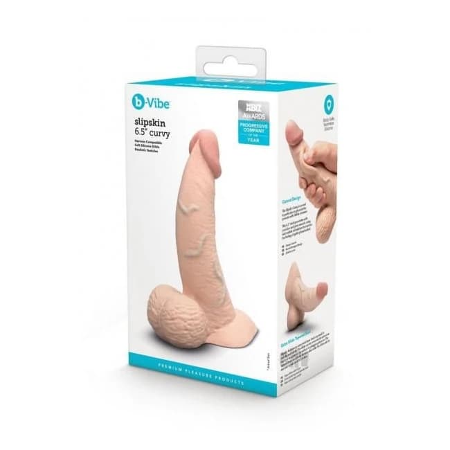 B-vibe Slipskin Dildo Curve 6.5 Crm - Image 1