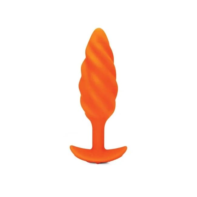 B-vibe Swirl Texture Plug Orange - Image 1