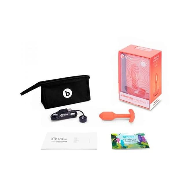 B-vibe Vibrating Snug Plug 1 Orange - Image 1