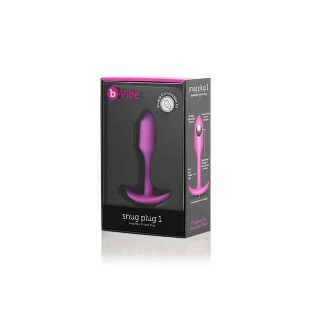 B-vibe Weighted Snug Plug 1 - 55 G Fuchsia - Image 1