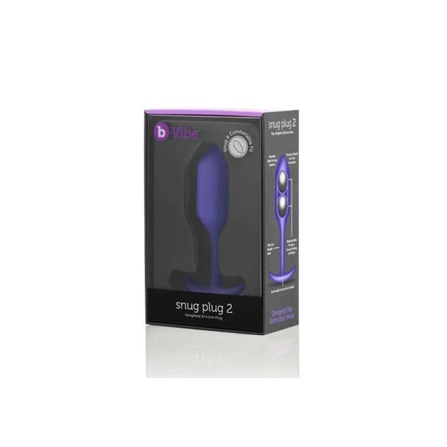 B-vibe Weighted Snug Plug 2 - 114 G Purple - Image 1