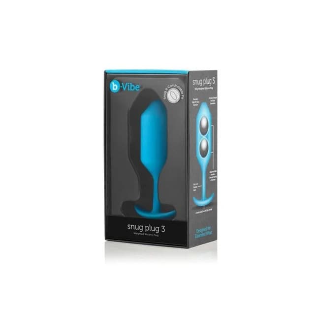 B-vibe Weighted Snug Plug 3 - 180 G Teal - Image 1