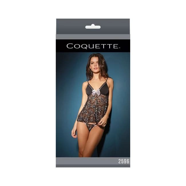 Baby Doll & G String Black/silver Os - Image 1