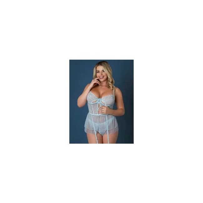 Baby Doll & Thong - Blue - Image 1