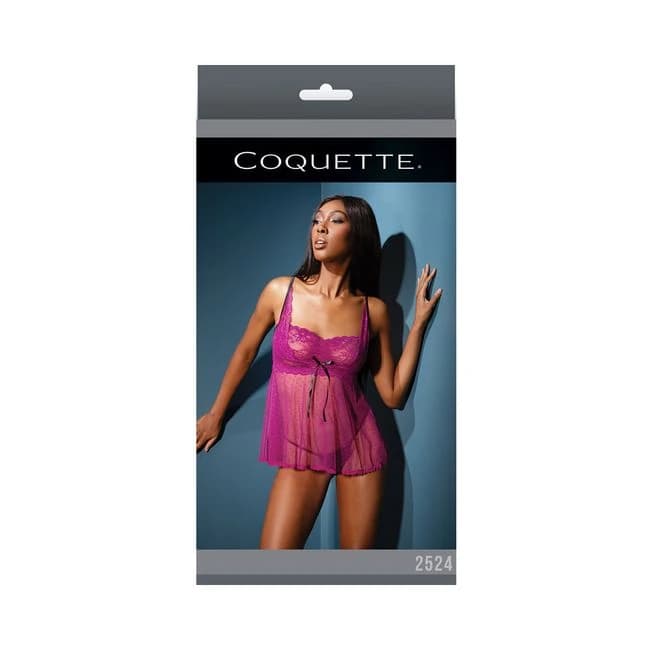 Babydoll & G-string  Magenta/black - Os - Image 1