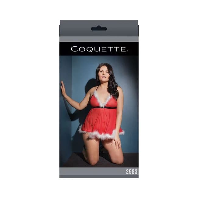 Babydoll & G-string Red/white Xl - Image 1