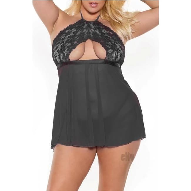 Babydoll Gstring Blk, image 1