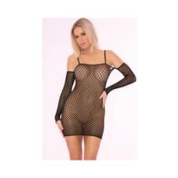 Bad Intentions Fishnet Dress Black O/S, image 1