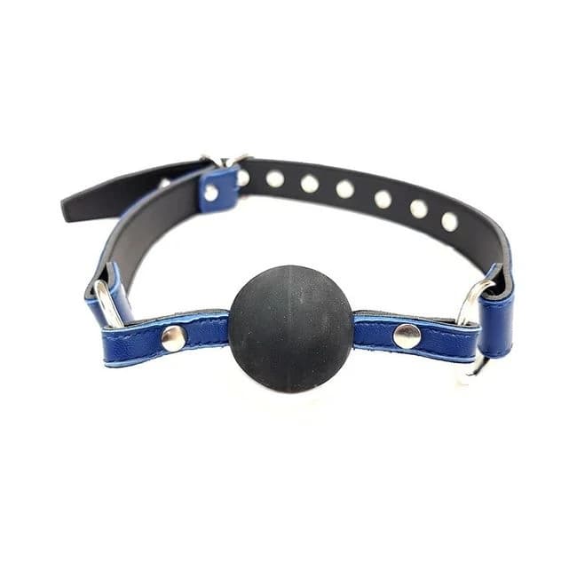 Ball Gag - Blue with Black Rubber Ball - Image 1