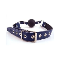 Ball Gag - Blue with Black Rubber Ball - Image 2