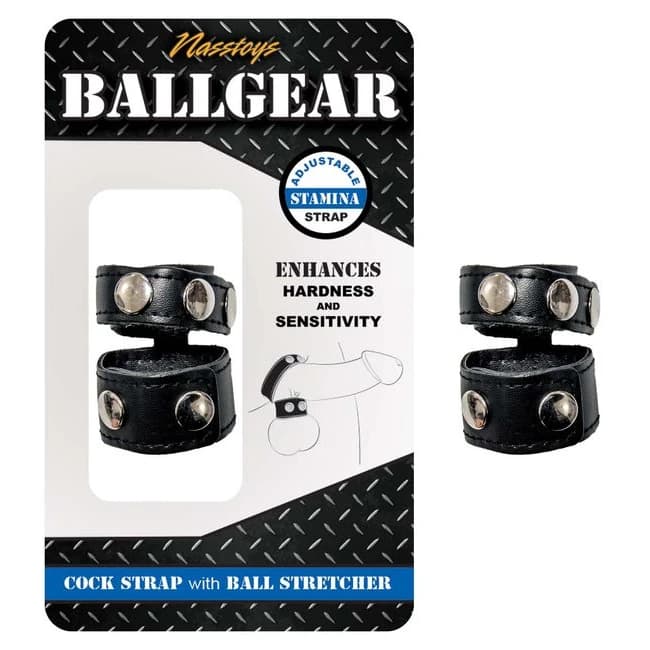 Ballgear Cock Strap W/ Ball Stretcher Black - Image 1